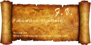Fabianics Vladimir névjegykártya